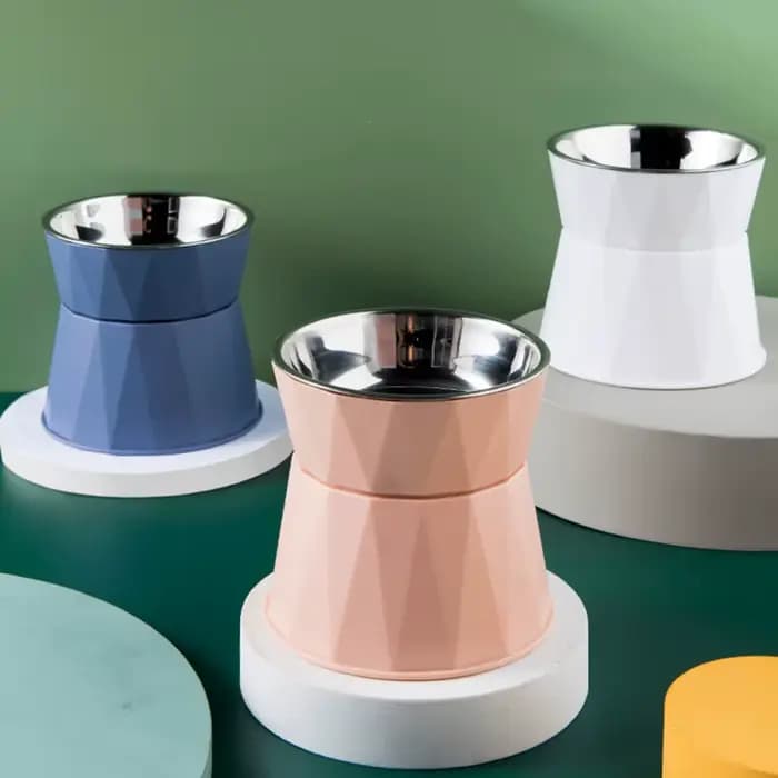 Filles à Pied Haut en Acier Inoxydable pour Chat et Chien