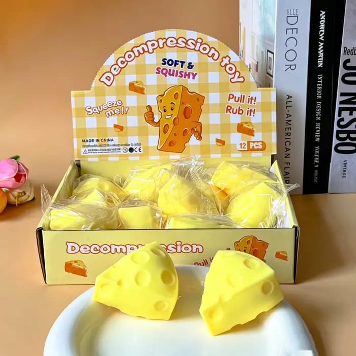 Jouets sensoriels anti-stress en forme de carré de fromage moelleux