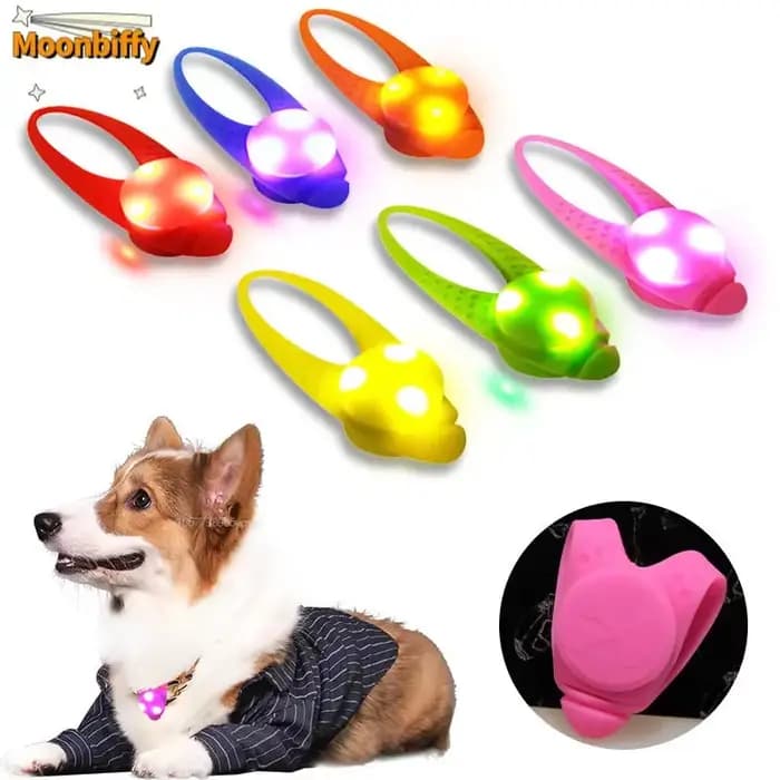 Accessoires LED pour animaux de compagnie : Pendentif lumineux en silicone pour chiot