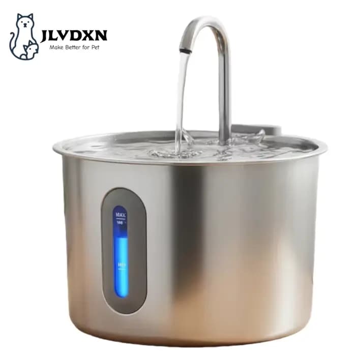 Fontaine à eau pour chats 74oz/2.2L en acier inoxydable