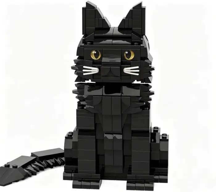 Ensemble de blocs de construction réaliste Chat Maine Coon