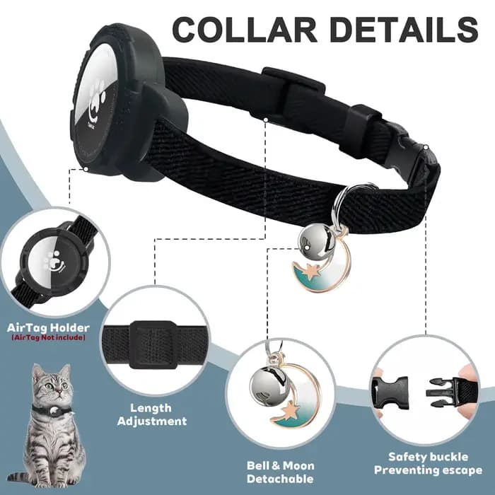 Collier élastique sécurisé pour chat AirTag