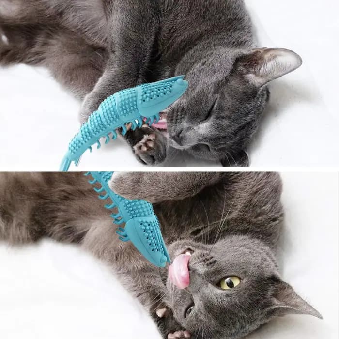 ATUBAN Brosse à dents pour chat avec jouet à la catnip