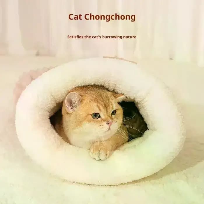 Nid de chat fermé, lit de chat épais, sac de couchage d'intérieur pour chats, sac de couchage chaud d'hiver, grotte douce, fournitures confortables pour animaux de compagnie