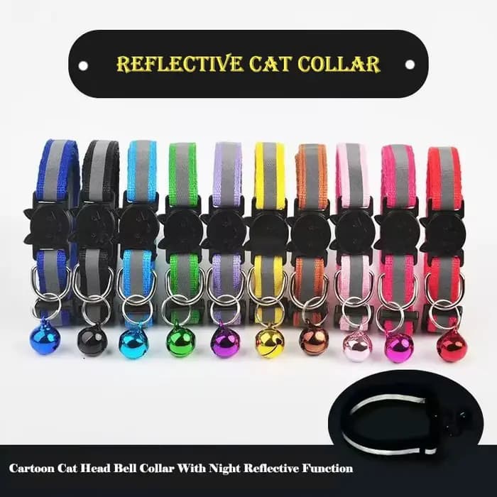 Collier réfléchissant coloré pour chat