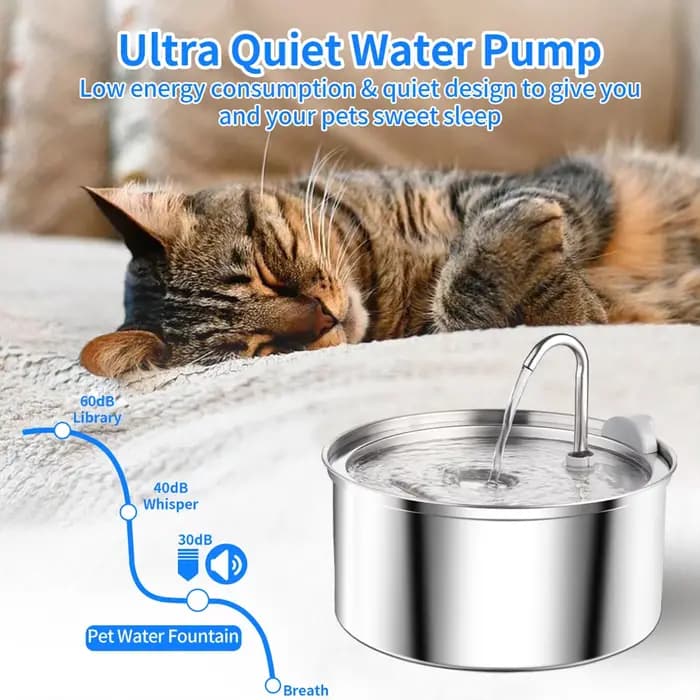 Fontaine d'eau automatique en acier inoxydable pour chat