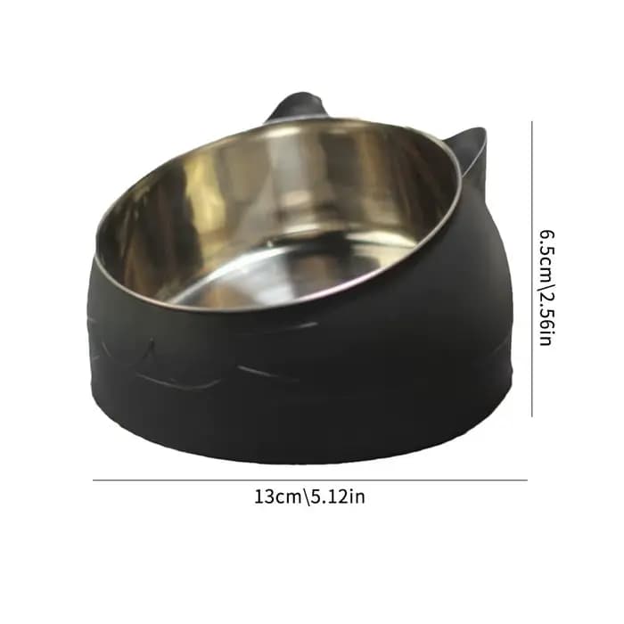 Bol pour chat 100 ml 15 ° Bol en acier inoxydable inclinable antidérapant