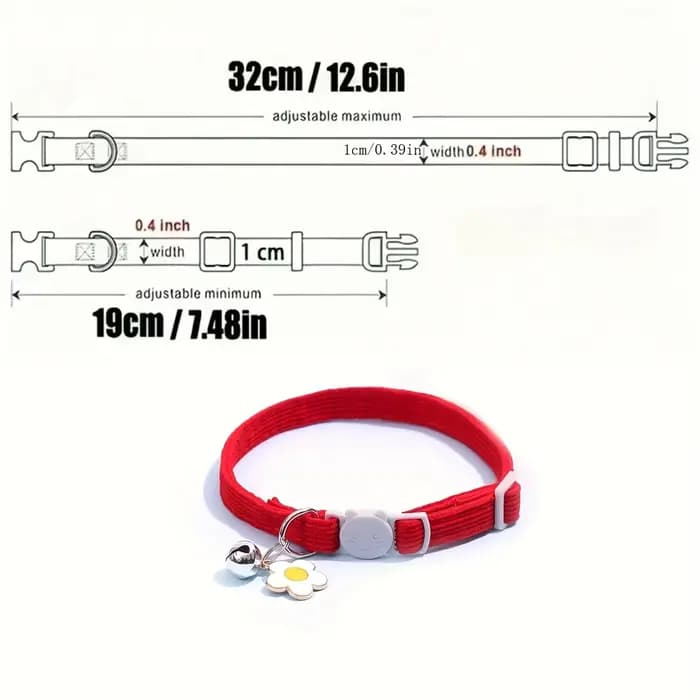 Collier réglable pour chat avec clochette