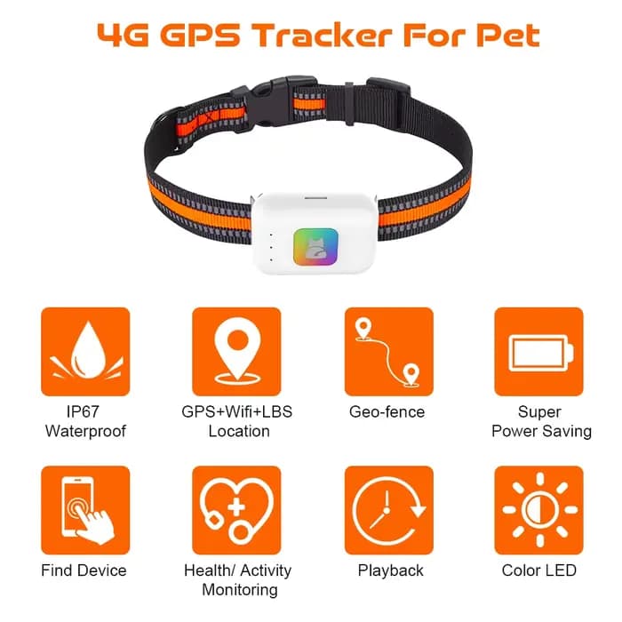Collier GPS intelligent 4G pour chiens et chats