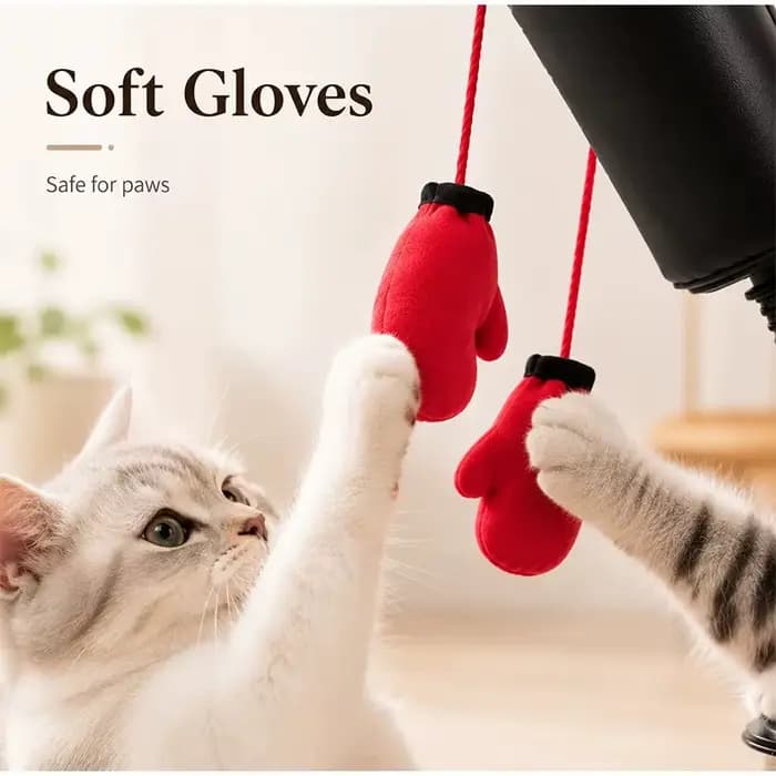 Jouet interactif de boxe pour chat, divertissement multifonctionnel pour la relaxation et l'exercice, pour chats d'intérieur et chatons