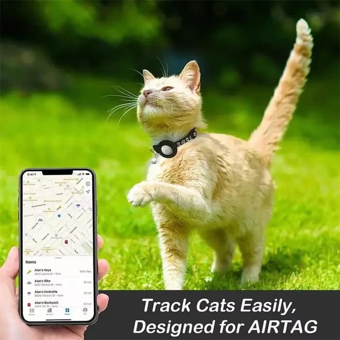 Collier pour chat compatible avec Apple Airtag avec clochette