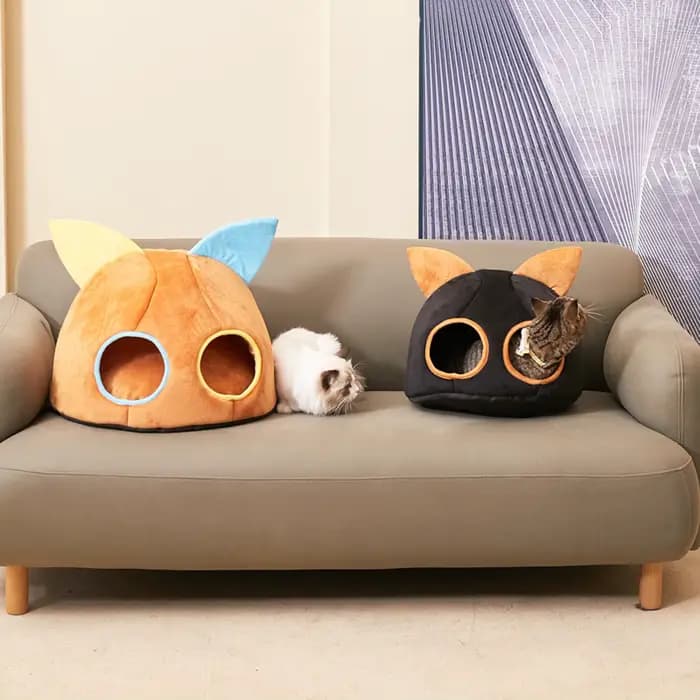 Nouveau panier-coussin rond confortable pour chat