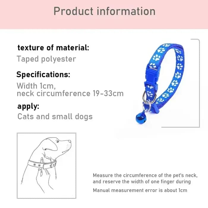 Collier universel pour animal de compagnie avec cloche et séparateur de matériau PP