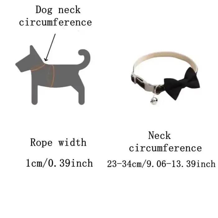 Collier pour chat avec clochette et nœud papillon