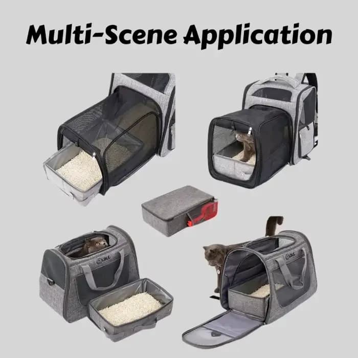 Bac à litière pliable portable pour chat – Toilettes de voyage étanches pour camping/supports