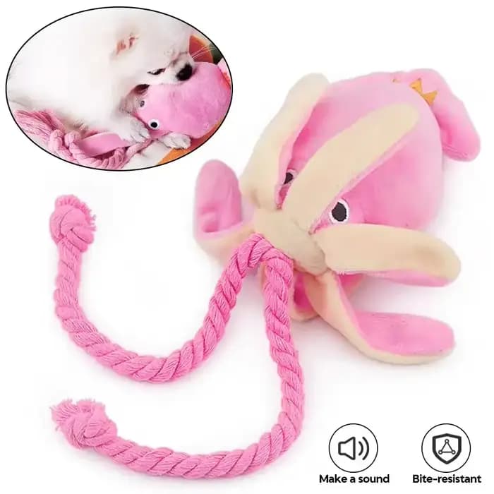 Jouet en peluche en forme de pieuvre pour animaux de compagnie