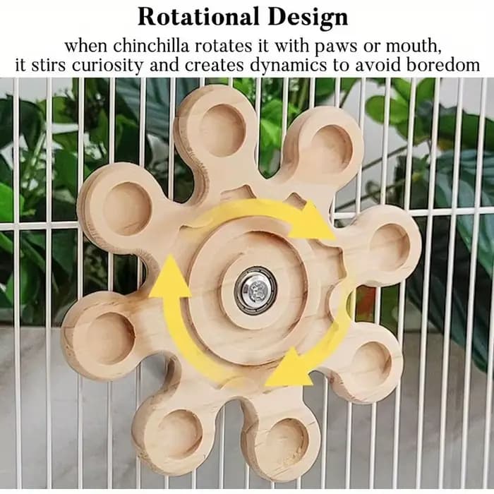Chinchilla – jouet à mâcher rotatif en bois, Spinner interactif pour la santé des dents, Cage suspendue, accessoire 6.3 pouces, écureuil, Hamster, molaire, jouet amusant