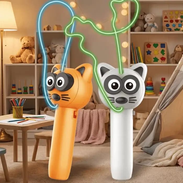 Jouet interactif électrique pour chat, jouet automatique lumineux pour chat, jouet lumineux créatif portable pour chat, jouet d'exercice pour chaton