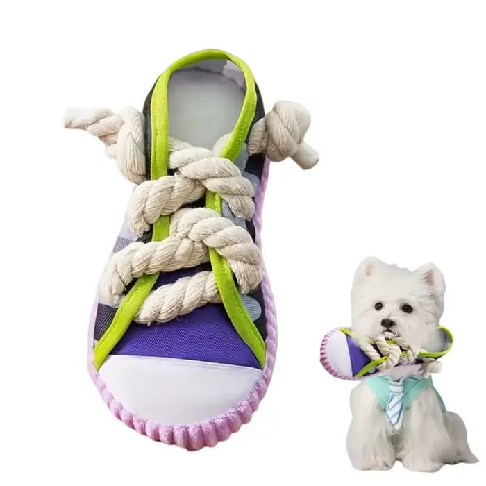 Jouet pour chien en toile avec nœud en corde