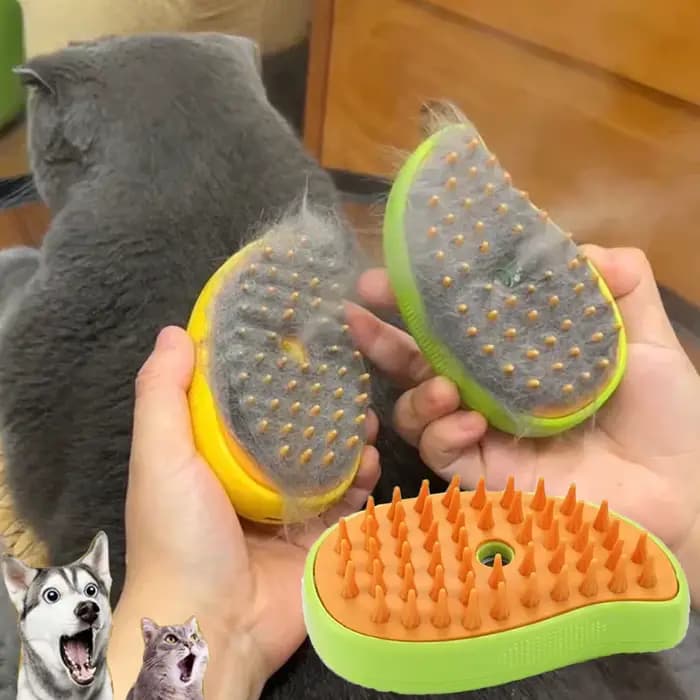 Brosse vapeur électrique 3-en-1 pour chat et chien