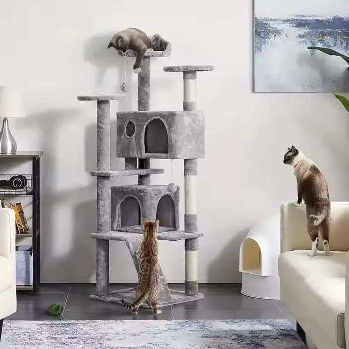 Tour d'escalade pour chat en bois massif moderne