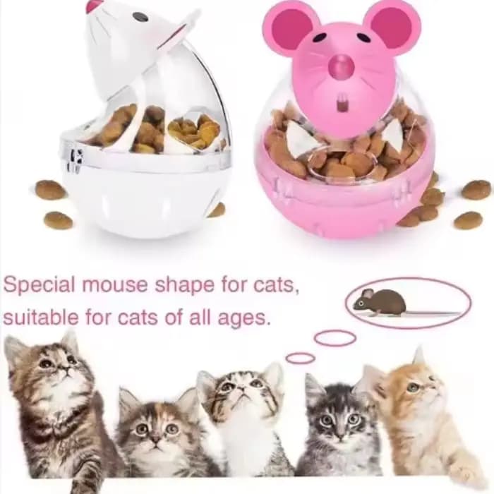 Distributeur de nourriture pour animaux de compagnie, jouet pour chat, souris roulante, distributeur de nourriture avec fonction de fuite, outil de jeu d'entraînement amusant pour chatons et chats