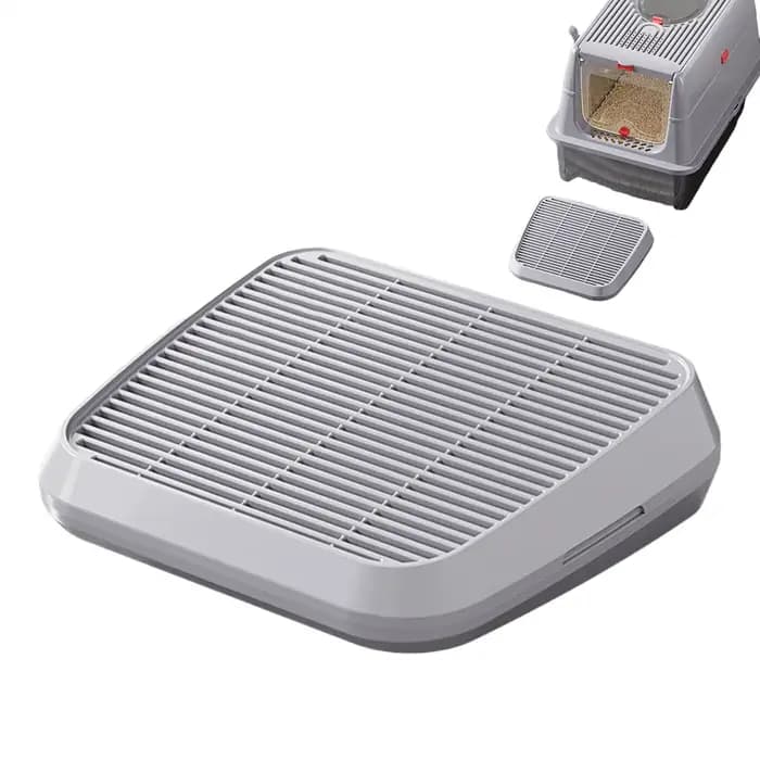 Rampe de récupération de litière pour chat, double couche, avec plateau de nettoyage des pattes et marchepied pour chat avec filtre, accessoires universels pour litière.