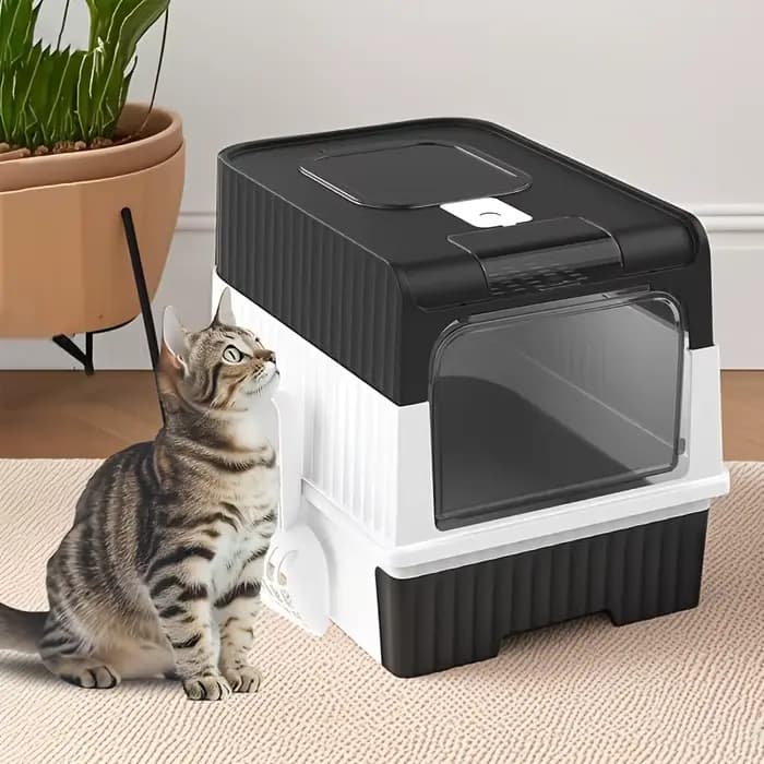 Bac à litière pour chat entièrement fermé