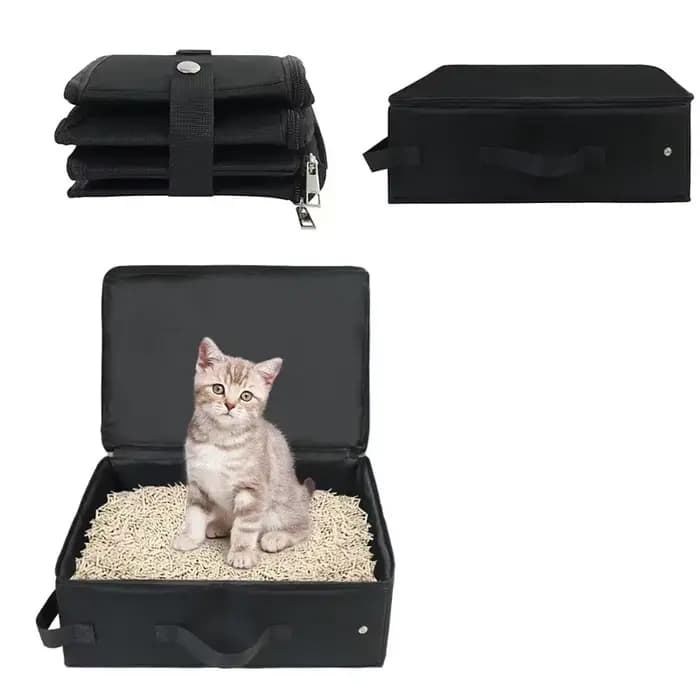 Bac à litière pliable pour chat en plein air