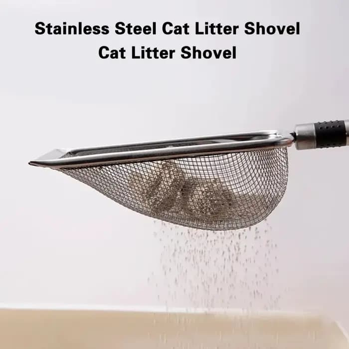 Pelle à litière pour chat en acier inoxydable – Durable