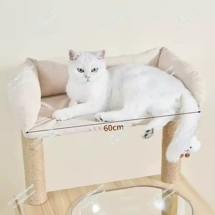 Arbre à chat en bois haut avec condo pour chat