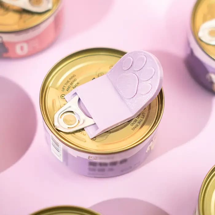 Ouvre-boîte pour nourriture pour animaux de compagnie en forme de patte de chat imprimé en 3D