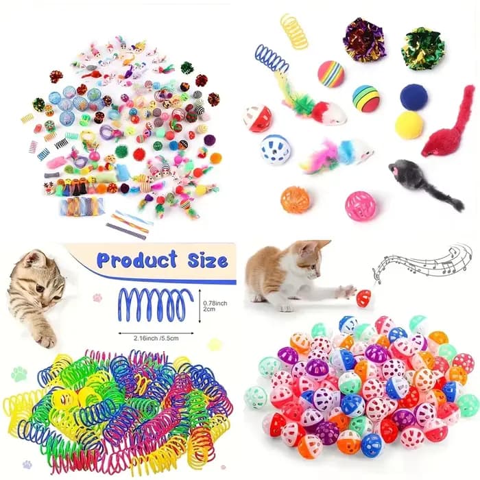 Lot de jouets pour chat 56 pièces/28 pièces/14 pièces Combinaison de divers