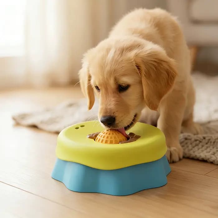 Bol à lécher interactif pour animaux de compagnie – Un distributeur de nourriture antidérapant spécialement conçu pour les chats et les chiens