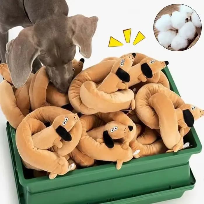 Jouet en peluche Teckel qui couine