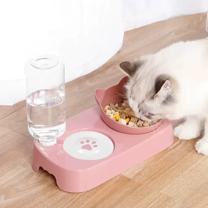1 pièce-cuiseur pour chat Double bol pour chien eau potable automatique pour chiens et chats alimentation