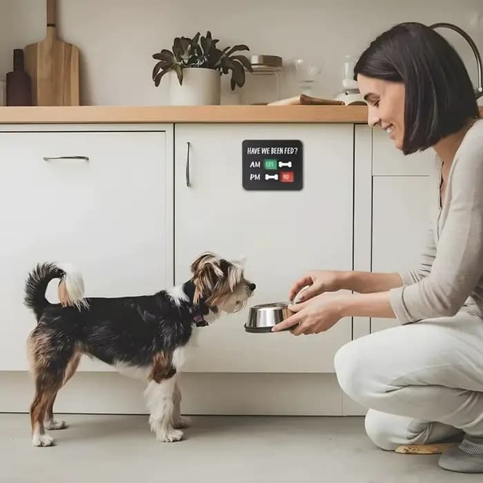 Panneau de rappel d'alimentation pour animaux de compagnie