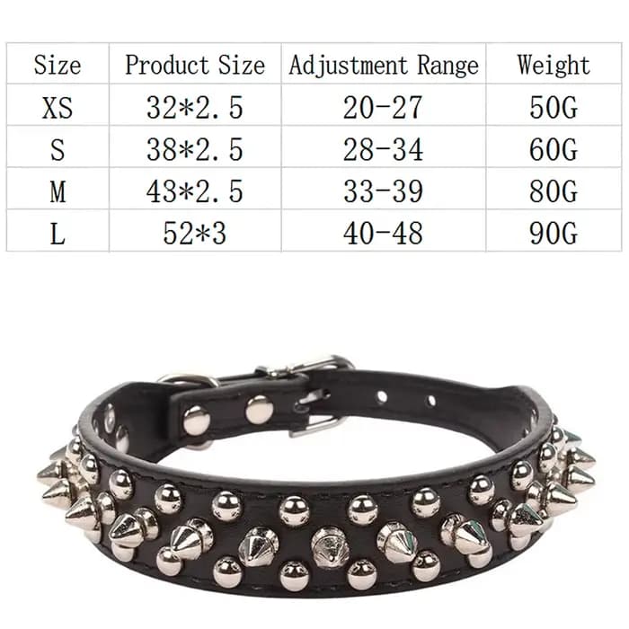 Collier en cuir pour animaux de compagnie, 1 pièce, pour mini chiens et chats, style punk avec design à rivets, empêche les animaux de se chahuter et de se mordre.