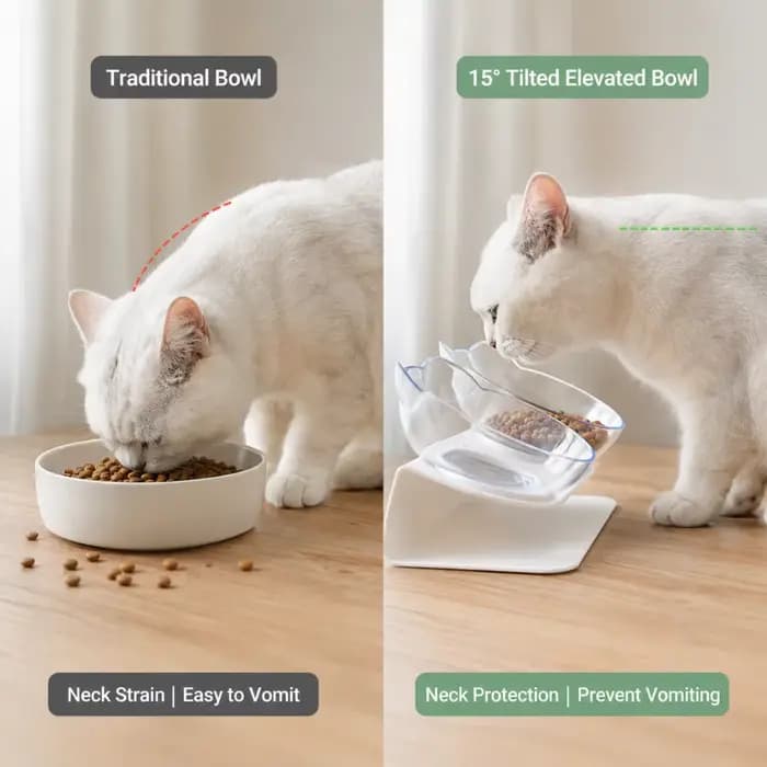 Bol orthopédique incliné à 15 degrés pour chat