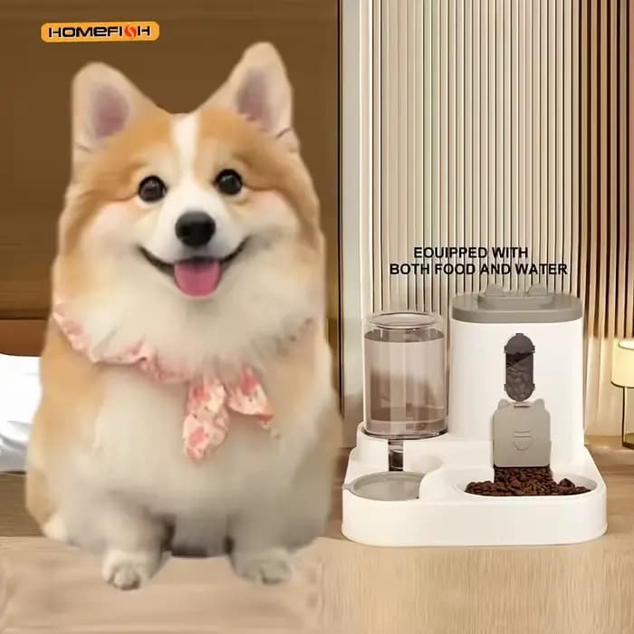 Distributeur d'eau et de nourriture pour chat 2 en 1