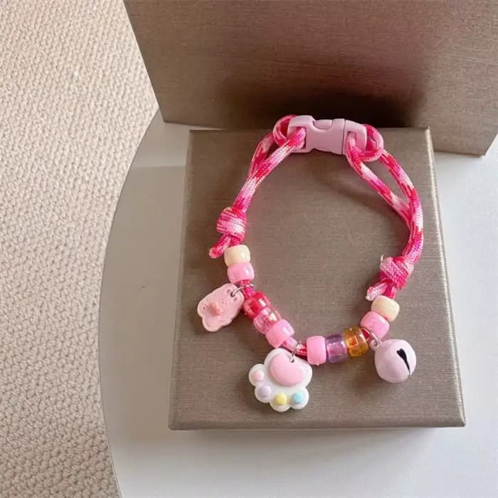 Collier tressé coloré pour animaux de compagnie