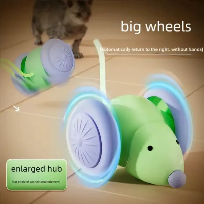 Jouet pour chat en forme de souris électrique rechargeable, voiture automatique avec évitement d'obstacles, jouet interactif intelligent pour divertir les animaux de compagnie