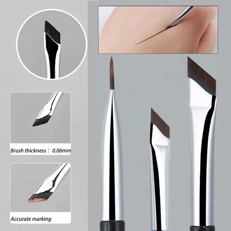 Brosse Eyeliner à lame améliorée, brosse à sourcils plate Ultra fine à Angle fin sous les yeux, brosse de détail précise