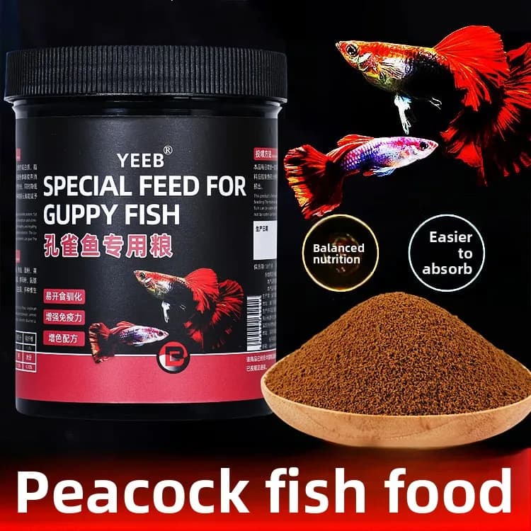 Yeeb Guppy Food - Micro granulés ultra-flottants pour liveburs, haute teneur en protéines (50%), petits granulés de 0,5 mm, formule sans digestion