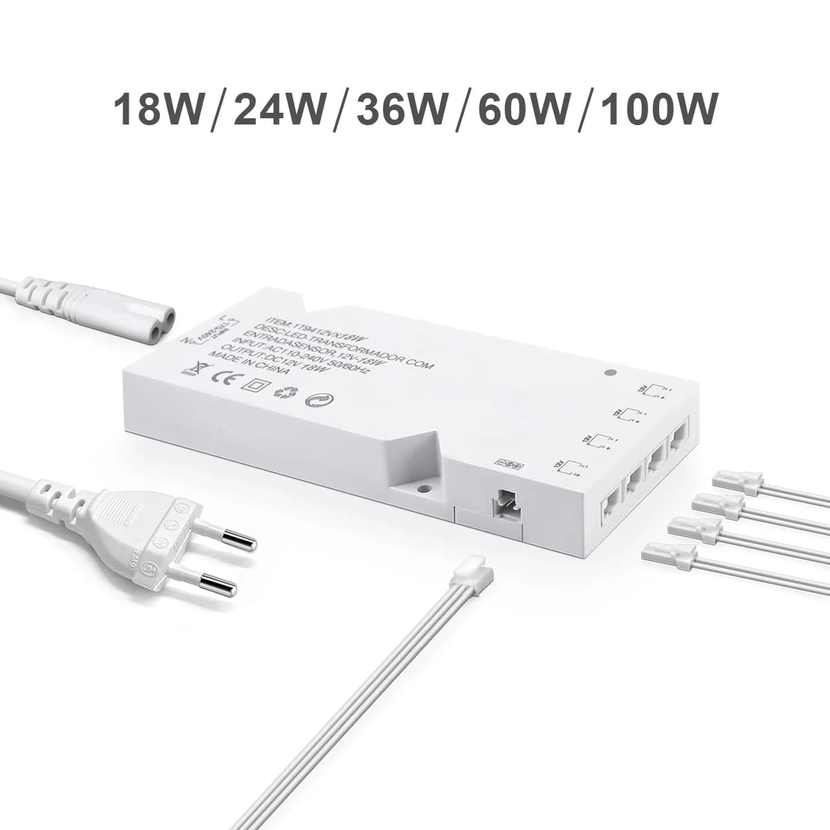 Alimentation centralisée 4/6/10 ports Dupont 12V DC pour bande LED/lampe à barre, adaptateur secteur US EU, transformateur 2A 3A 5A 8A
