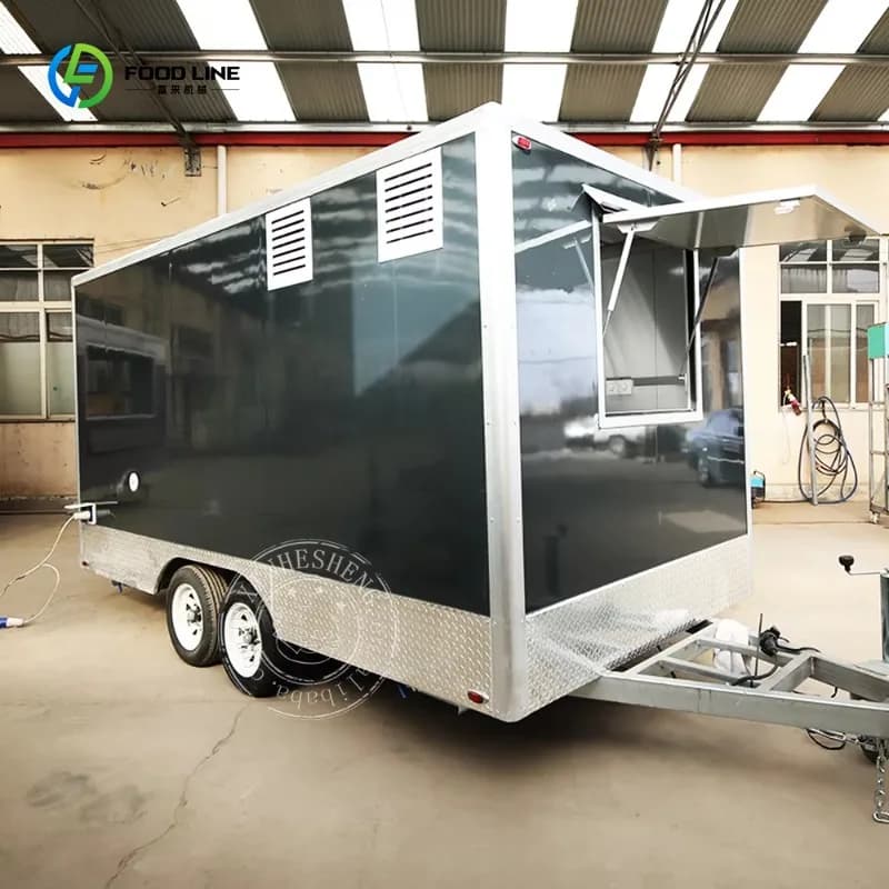 Remorque de cuisine Mobile de restauration rapide de chariot de nourriture de hot-dog de camion de nourriture équipé abordable de 16 pieds