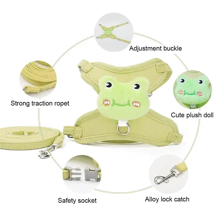 Harnais et laisse pour chaton, anti-évasion, réglable, confortable et doux, anti-traction, pour la promenade