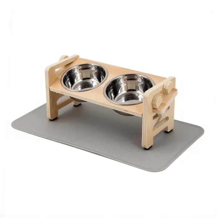 Support de gamelles pour chat réglable en hauteur (6 niveaux)