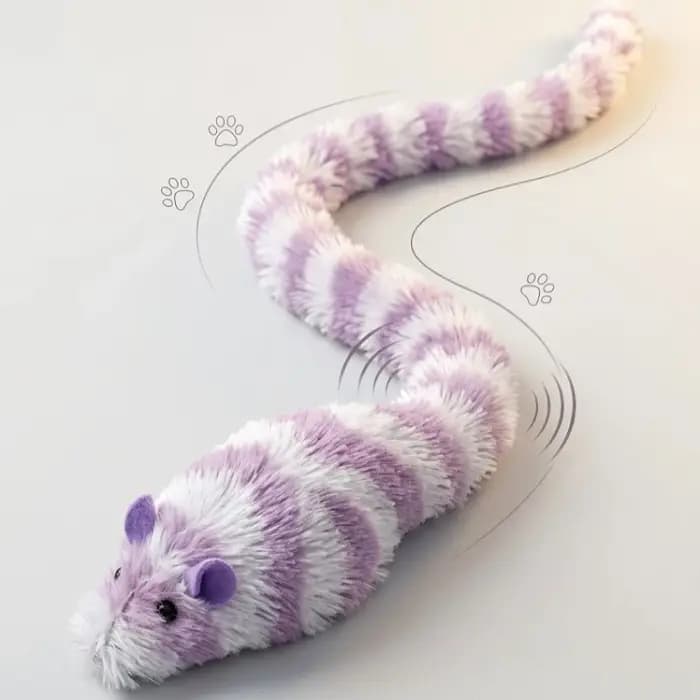 Jouet interactif en peluche pour chat, souris couineuse imitation, résistante aux morsures, pour chaton, jeu d'auto-entretenissement, fournitures pour chats