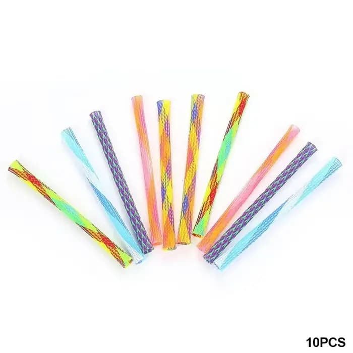 10 Jouets à ressort pour chat, pliables en forme de ressort, multicolores, jouets rebondissants pour